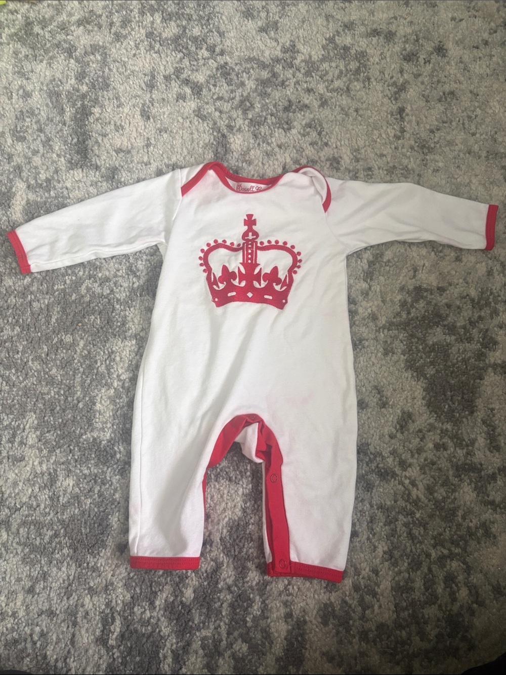 White and Red Polish One-Piece Baby Romper